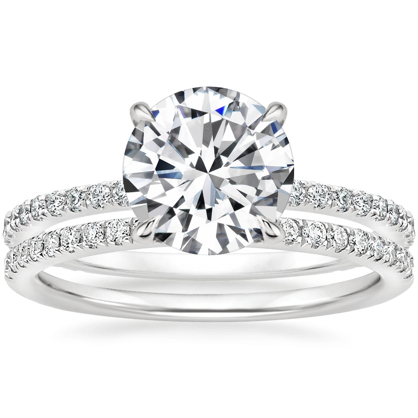 18K White Gold Demi Diamond Ring 1 3 ct. tw. with Ballad Diamond Ring 1 6 ct. tw